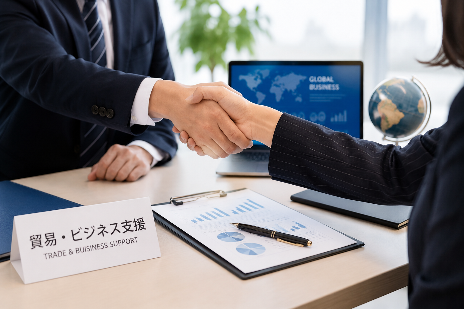 貿易・ビジネス支援の商談風景
